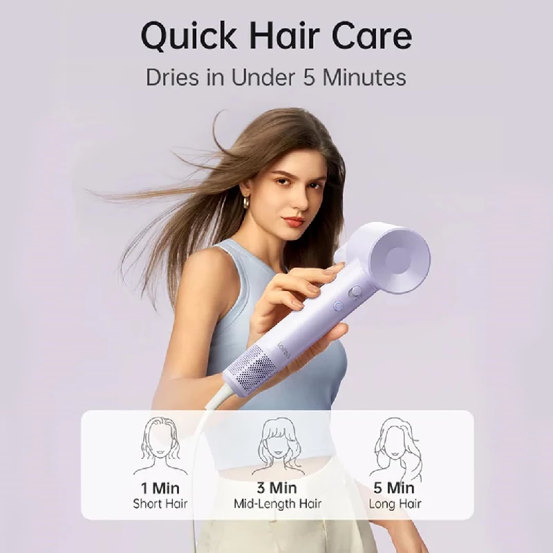 Laifen Hair Dryer Se Lite Low Dryer With 100,000 Rpm Brushless Motor,1400 Watts-Purple, 345 g-2.webp